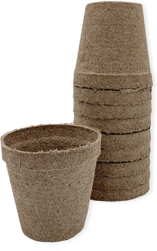 Vista 6 de Jiffy Macetas biodegradables orgánicas para plántulas, orificio de drenaje, 3 pulgadas, paquete de 22 unidades, turba Marrón