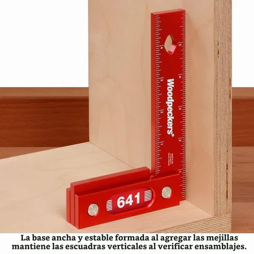 Vista 6 de Woodpeckers Escuadra de carpintería de precisión, 6 pulgadas, aluminio, fabricado en Estados Unidos, escuadra con múltiples características