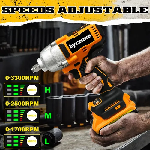 Vista 3 de Llave de impacto inalámbrica para batería Dewalt de 20 V, 1/2 pulgada, 590 pies-libras (800 N.m), pistola de impacto de alto par, destornillador