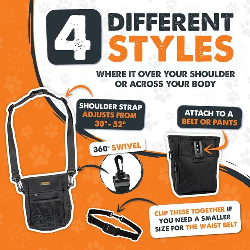Vista 6 de Bolsa de golosinas para perros Mighty Paw Cierre magnético sin derrame - Bolsas con manos libres para entrenamiento - Bolsas de golosinas
