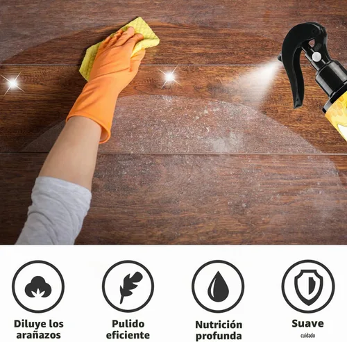 Vista 4 de Pulidor de cera de abejas para muebles, espray original de cera de abeja natural, limpiador de madera, esmalte de piso de madera para sala de estar