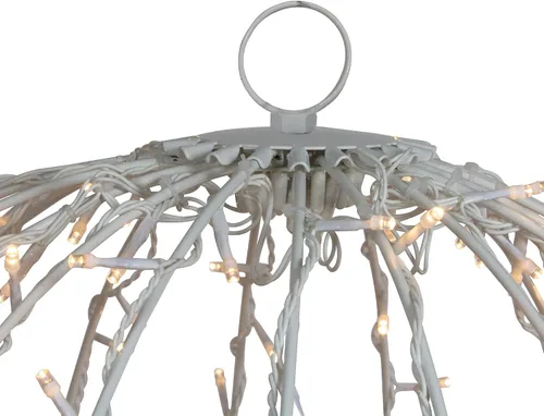 Vista 4 de Decoración navideña con esfera colgante 3D con iluminación LED, blanco cálido, 30 pulgadas