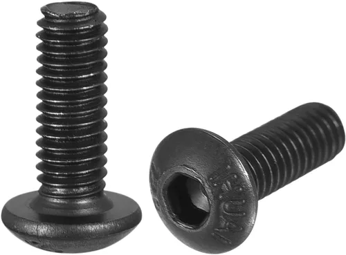 Vista 16 de uxcell Tornillos de cabeza de botón hexagonal M3x6mm Tornillos de acero de aleación 100pcs