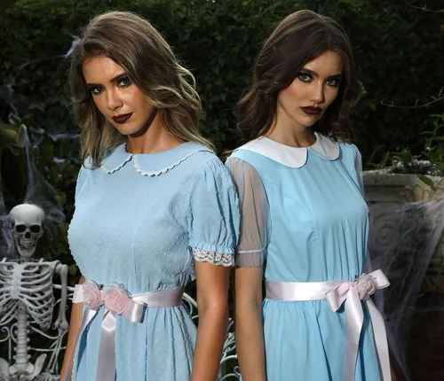 Vista 5 de Spadehill Disfraz de Lolita de manga abombada azul de Halloween para mujer