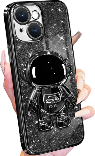 Vista 41 de Buleens Funda para iPhone 11 Pro Max Astronauta, Fundas Transparentes para iPhone 11 ProMax con Papel con Purpurina y Soporte de Astronauta, Mujeres