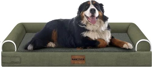 Vista 61 de NANUYA - Cama ortopédica para perros de tamaño mediano/grande, lavable: Camas con almohada para perros de tamaño mediano/grande, sofá de espuma