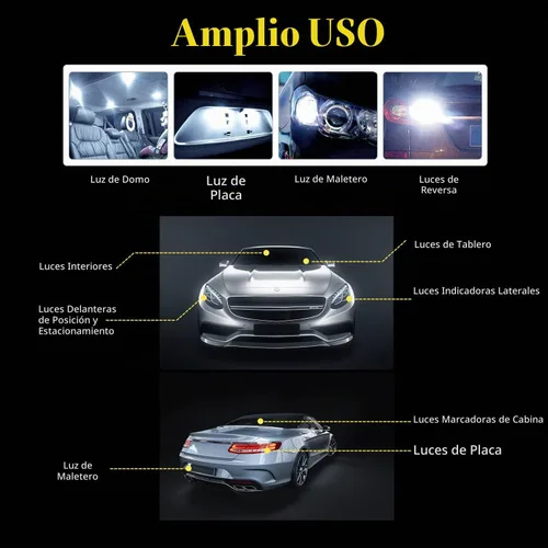 Vista 5 de Bombillas LED T10 921 194 168 para 12V RV Remolque Interior Luz Blanco frío