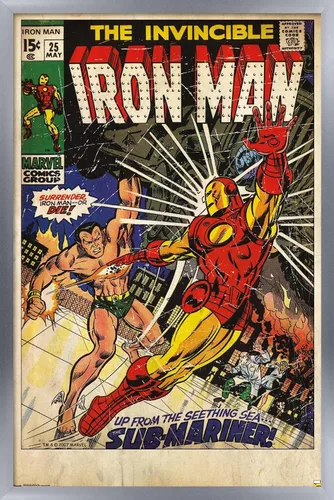 Vista 6 de Trends International 24 x 36 pulgadas Marvel Comics - Iron Man - Póster de pared con cubierta #25, 24 x 36 pulgadas, versión premium sin marco
