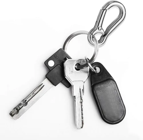 Vista 6 de Cridoz - Clip para llavero con llavero 4 ganchos para llavero con 16 llaveros para llaves de automóvil etiqueta de perro y llavero tamaños surtidos