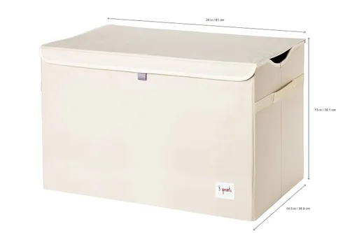 Vista 5 de Cajón de juguetes 3 Sprouts, Oso negro Lid and handles, Collapsible bin trunk or basket, Boys and girls playroom, Nursery storage, Large toy and