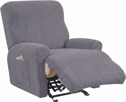 Vista 28 de KRFOONN Fundas elásticas para sillón reclinable con estampado, fundas para sillas reclinables de 4 piezas, fundas para sillón reclinable Lazy Boy