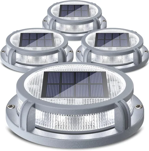 Vista 11 de SIEDiNLAR Luces solares para cubierta al aire libre, 2 modos, 16 LED, marcadores de entrada, luz de muelle, funciona con energía solar, impermeable