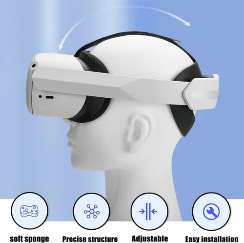 Vista 3 de Elite Strap for Meta Quest 2 with 5000mAh Battery Extend 3-4hrs PlaytimeAdjustable Head Strap for Enhanced Support and Comfort in VR