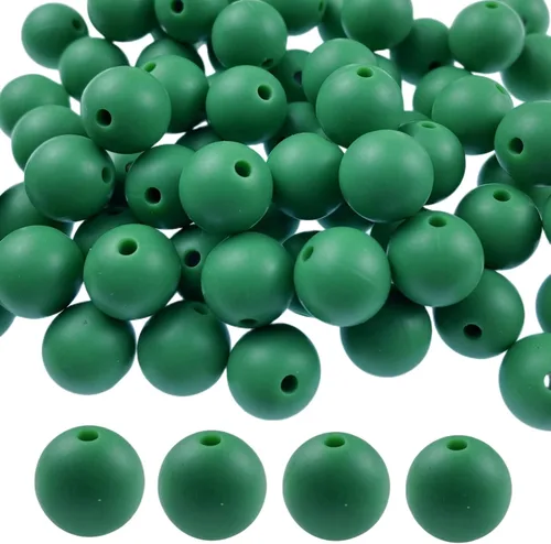 Vista 61 de Abalorios de silicona, 120 piezas de 6 mm abalorios redondos de silicona para hacer llaveros, pulseras, collares, aretes, joyas, manualidades DIY