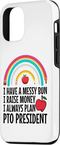 Vista 2 de iPhone 15 Parent Teacher Organization Crew PTO President Appreciaton Case