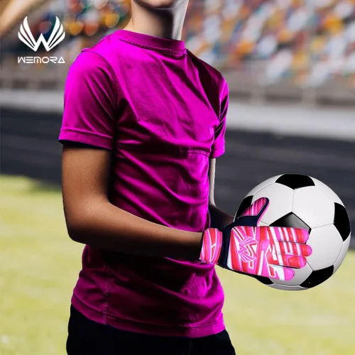 Vista 5 de Guantes de portero de fútbol para niños y jóvenes junior de 4mm antideslizantes con agarre fuerte en la palma