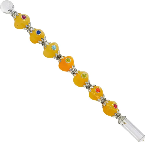Vista 11 de Amazing Gemstone Varita de cristal para chakras, varitas de cristal curativo, brujería, varita de cristal de Merkaba para meditación, brujería