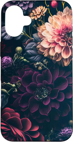 Vista 23 de Dahlia Flower Moody Dark Floral Pink and Purple Pattern Case for iPhone 17
