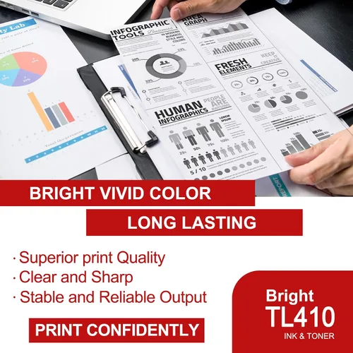 Vista 3 de Paquete de 2 cartuchos de tóner TL410 compatibles con TL410, color negro, para la serie Pantum (TL410), compatible con: impresora P3010D/DW