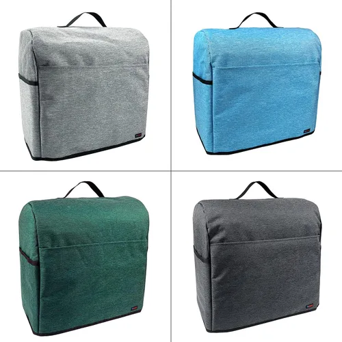 Vista 6 de Funda a prueba de polvo para batidora de pie, con bolsa organizadora para mezcladora Kitchenaid, múltiples bolsillos para varios accesorios de Negro