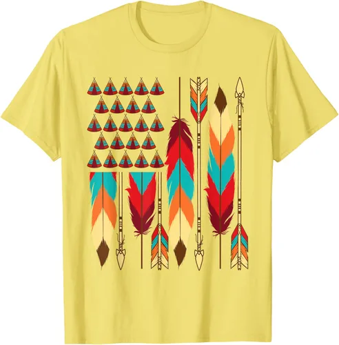 Vista 41 de Native American Bandera - Camiseta de veteranos indígenas del Mes del Orgullo, Negro, S