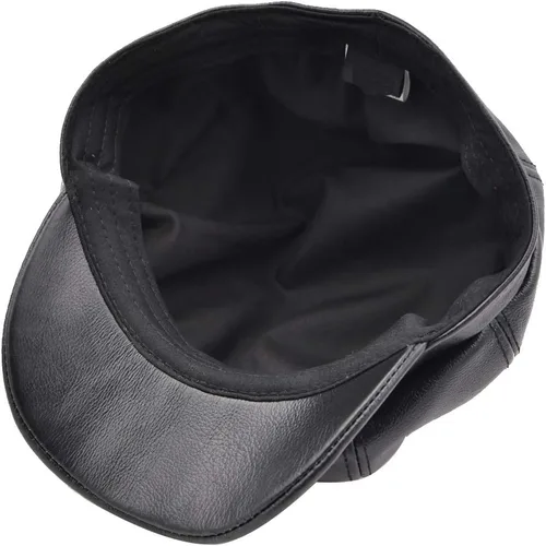 Vista 7 de Sombrero clásico de cuero de 8 paneles Gatsby Newsboy Ivy para hombre de moda