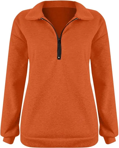 Vista 4 de Sudaderas casuales de manga larga con cuello redondo para mujer, lindo suéter suelto, suave, largo