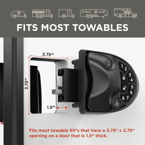 Vista 3 de RVLOCK V4 Cerradura de puerta de caravana de metal premium con teclado y control remoto, reemplazo de cerradura de puerta de caravana sin llave