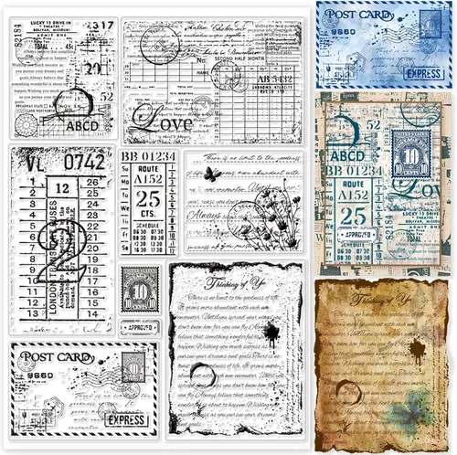 Vista 14 de GLOBLELAND Sellos de goma con marca de correo para tarjetas, sellos transparentes de silicona de gran tamaño de 11.7x8.3 pulgadas para hacer