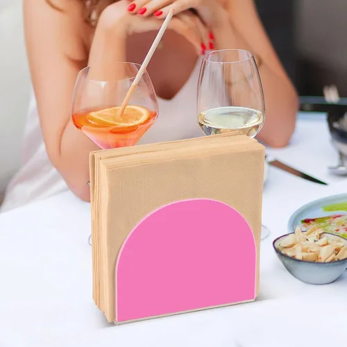 Vista 7 de Servilleteros color rosa coral claro, servilletero acrílico para almuerzo, servilletero, vertical, servilletero, para mesa, restaurante, picnic