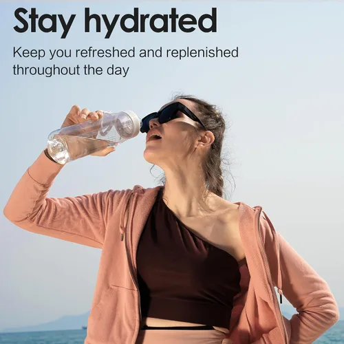 Vista 6 de Botella de agua de 32 oz, botella de agua transparente con tapa con pico y asa de transporte, reutilizable, Tritan, libre de BPA, botella de agua