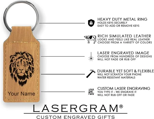 Vista 2 de Llavero rectangular, cabeza de tigre, grabado personalizado incluido, Bambú