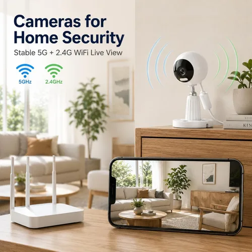 Vista 6 de Cámaras de 3MP para seguridad del hogar-exterior/interior, 5G/2.4G WiFi
