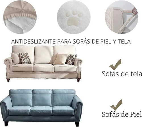 Vista 3 de Ameritex Funda de sofá biplaza, protector de muebles acolchado resistente al agua con parte trasera antideslizante para perros, niños y mascotas