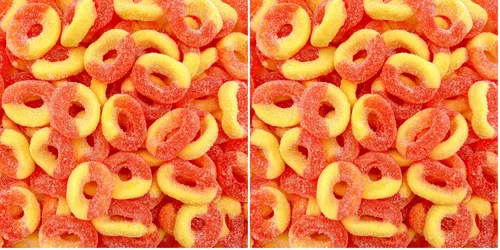 Vista 7 de Peach Rings - Caramelos de gomita, dulces clásicos agridulces, bolsa de 1 libra