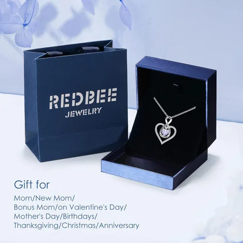 Vista 5 de LIANYU 925 Sterling Silver Necklace for Women, Heart Necklace for Women Birthday Gifts for Women Girlfriend Wife Gifts for Anniversary Infinity