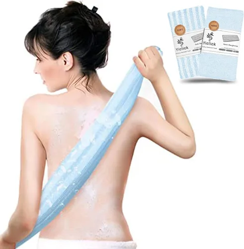 Vista 10 de Yiclick Exfoliante corporal, limpiador de espalda para ducha y baño, paño de lavado japonés, toalla exfoliante para hombres y mujeres, exfoliante