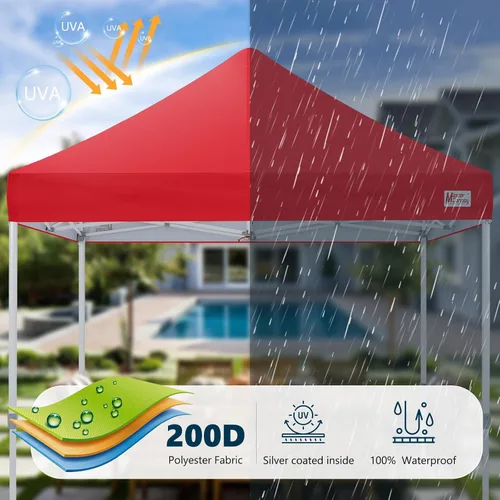 Vista 6 de MASTERCANOPY - Toldo plegable estilo tienda de campaña de 10 x 10 pies, de montura instantánea y para uso comercial, con una bolsa con ruedas