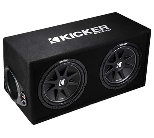 Vista 5 de Harmony Audio Kicker Bundle Loaded Dual 12 Ported Comp 600W Sub Box Enclosure 43DC122 con Harmony HA-A400.1 Amp y kit de cableado de amplificador