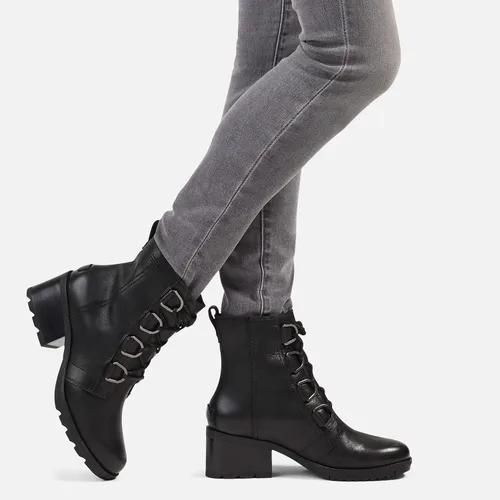 Vista 6 de SOREL Botín de encaje Cate para mujer, botas de lluvia de cuero impermeables