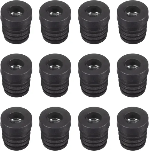 Vista 8 de uxcell 8 piezas de insertos para tubos redondos con rosca M8, para tubo redondo de 0.748 in/0.75 pulgadas, tapón redondo de plástico negro