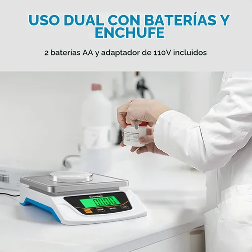 Vista 5 de Bonvoisin Báscula Digital con Precisión de 0.1 Gramo, Escala de Laboratorio Científica Digital de 6000g para Laboratorio, Pesaje de Joyería