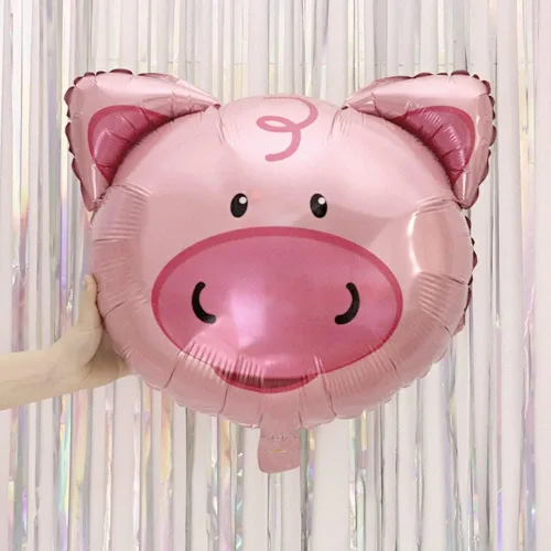 Vista 6 de Globos de animales de granja, cerdo, vaca, caballo, burro, globo de Mylar para animales, temática de animales, suministros de fiesta de cumpleaños