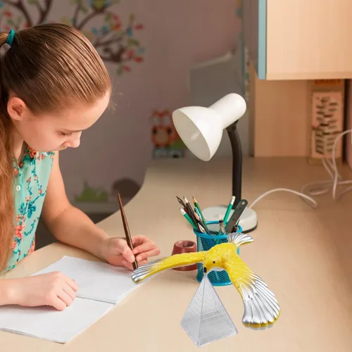 Vista 6 de 4 piezas de equilibrio de pájaro gravedad con pirámide combinación física juguete ciencia física adultos escritorio de oficina para amantes
