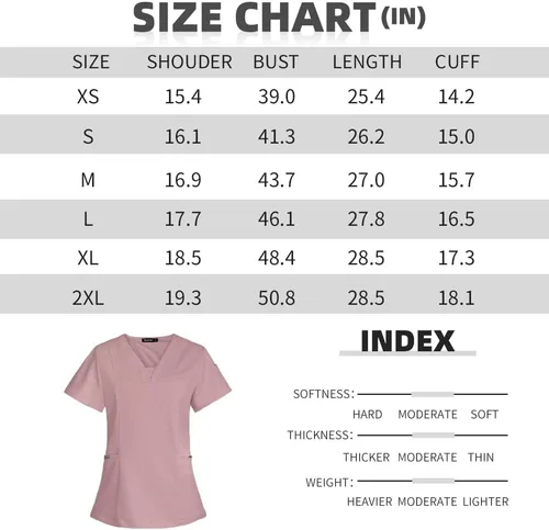 Vista 7 de niaahinn Camiseta quirúrgica clásica con cuello en V para mujeres y hombres, para uso médico debajo de la exfoliación, para hombres y mujeres