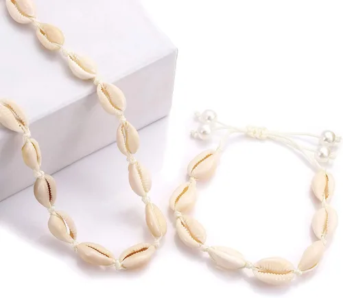 Vista 6 de CENAPOG Gargantilla de concha de Cowrie para mujer, collar de concha de Puka, collar de conchas marinas, joyería hawaiana de playa, Concha, concha