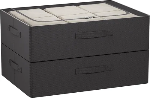 Vista 12 de Contenedores de almacenamiento para debajo de la cama, caja de almacenamiento de tela Oxford, contenedor resistente para debajo de la cama