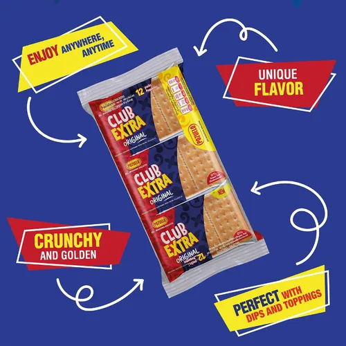 Vista 4 de Club Extra Pozuelo Salty & Savory Crackers, 10.5 oz (paquete de 3) Paquetes de aperitivos individuales