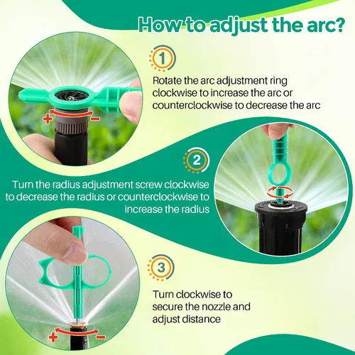Vista 6 de Kit de herramientas de boquilla de aspersor de 11 piezas compatible con rociadores emergentes RainBird/Hunter, incluye boquilla de arco variable