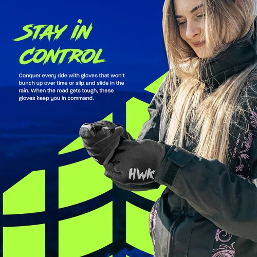 Vista 3 de HWK - Guantes de motocicleta para hombres y mujeres, motocross, conducción táctica, ciclismo, carreras de motocicletas, guantes multiusos